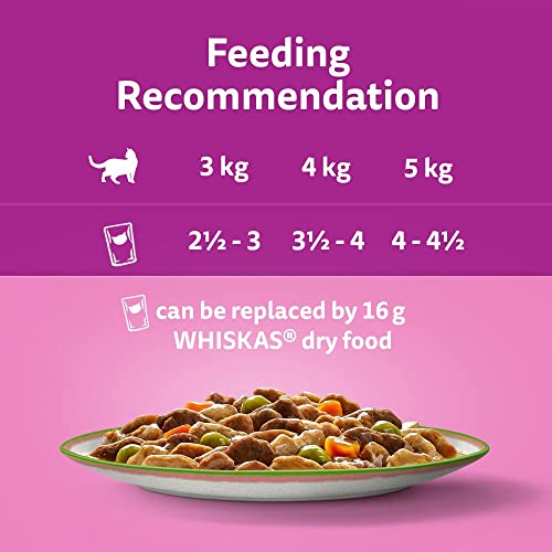 Whiskas 1+ Adult Mixed Selection in Jelly 84 Pouches, Adult Wet Cat Food, Megapack