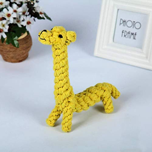 Dog Pet Puppy Chew Toys for Teething Boredom Dogs Rope Ball Knot Training Teeth Dogs Treats Toys for Small Middle Dog (Giraffe)