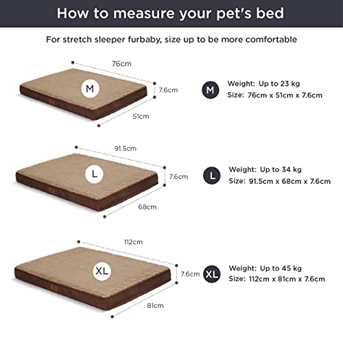 Bedsure Large Dog Bed Washable - Orthopedic Dog Bed and Mattress Mat for Dog Crate with Removable Plush Sherpa Cover, Gifts for Dog