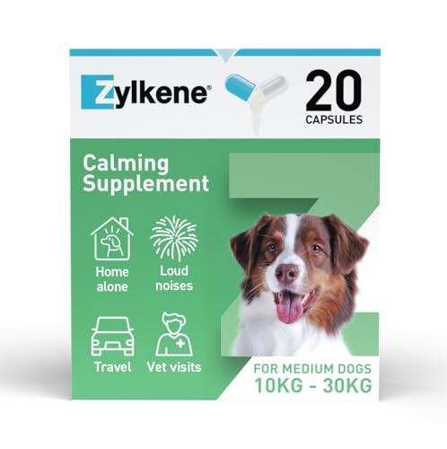 Zylkene Calming Supplements for Cats & Dogs up to 10kg 75mg | Promotes Relaxation | Helps Pets cope with Short-Term challenging situations: Loud Noises | Easily Administered | Capsules