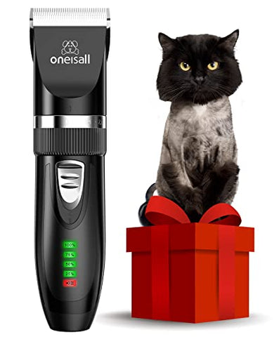 oneisall Cat Grooming Clippers for Matted Hair, 2-Speed Cordless Low Noise Pet Hair Clipper Trimmer for Dogs Cats Animals