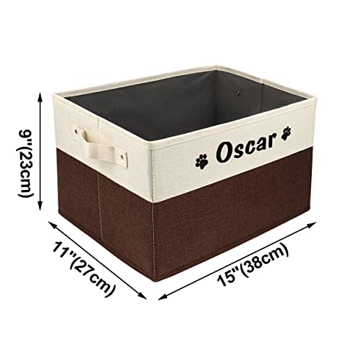 PET ARTIST Personalized Dog Toy Bin for Dog Toys Accessories - Foldable Dog Toy Basket Storage Box for Pet Toys,Dog Coat