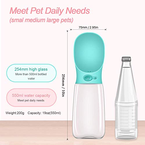 COTOP Portable Dog Water Bottle, 350/550ml Dog Walking Travel Bottle Puppy Water Leak Proof Drinking Dispenser Food Grade Dog Hot Water Drink Bottle , Pet Outdoor Drinking Cup Dog Gift