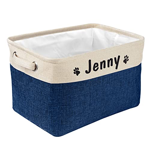 PET ARTIST Personalized Dog Toy Bin for Dog Toys Accessories - Foldable Dog Toy Basket Storage Box for Pet Toys,Dog Coat