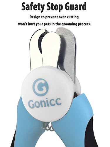 Gonicc Dog & Cat Pets Nail Clippers and Trimmers - with Safety Guard to Avoid Over Cutting, Free Nail File, Razor Sharp Blade - for Large and Small Animals.