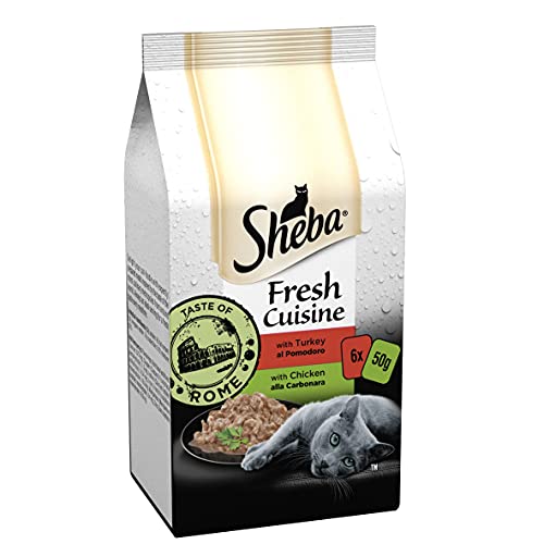 Sheba Fine Flakes Poultry Collection in Jelly 40 Pouches, Adult Wet Cat Food