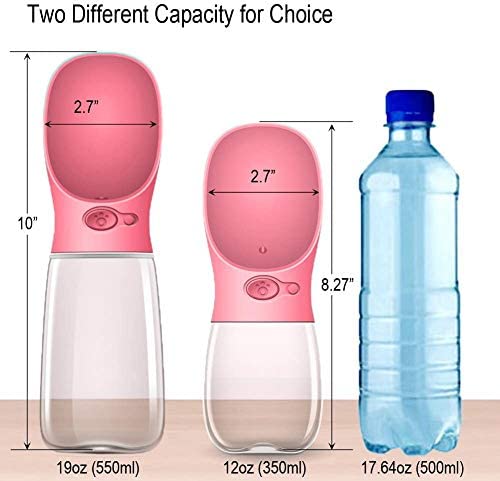 COTOP Portable Dog Water Bottle, 350/550ml Dog Walking Travel Bottle Puppy Water Leak Proof Drinking Dispenser Food Grade Dog Hot Water Drink Bottle , Pet Outdoor Drinking Cup Dog Gift