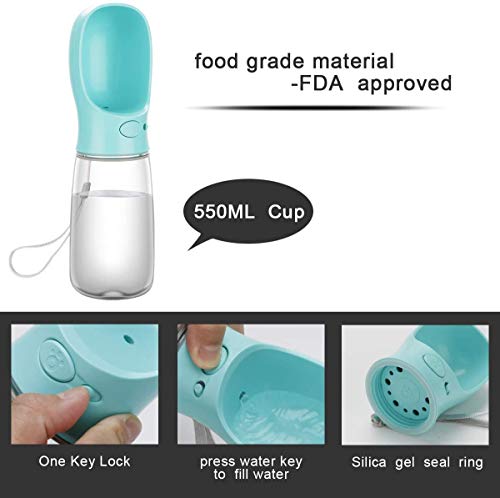 COTOP Portable Dog Water Bottle, 350/550ml Dog Walking Travel Bottle Puppy Water Leak Proof Drinking Dispenser Food Grade Dog Hot Water Drink Bottle , Pet Outdoor Drinking Cup Dog Gift