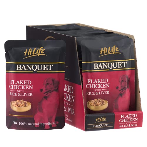 HiLife Banquet - Wet Dog Food - Flaked Chicken Breast, Rice, Liver, Veg - 100% Natural Ingredients