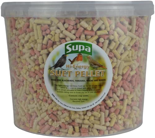 Supa Mixed Suet Pellets for Wild Birds, 3 Litre Bucket , High Energy Protein Rich Treat For Garden Birds , Attract More Birds To Your Garden, Quality Wild Bird Food