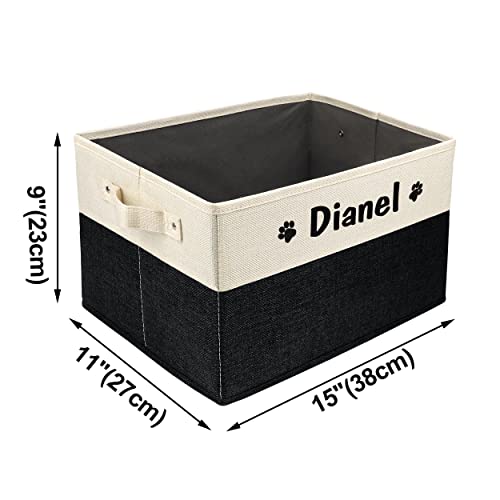 PET ARTIST Personalized Dog Toy Bin for Dog Toys Accessories - Foldable Dog Toy Basket Storage Box for Pet Toys,Dog Coat