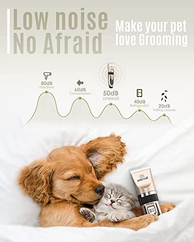 oneisall Dog Clippers Low Noise,Dog Grooming Kit,Pet Clipper Shaver for Dogs