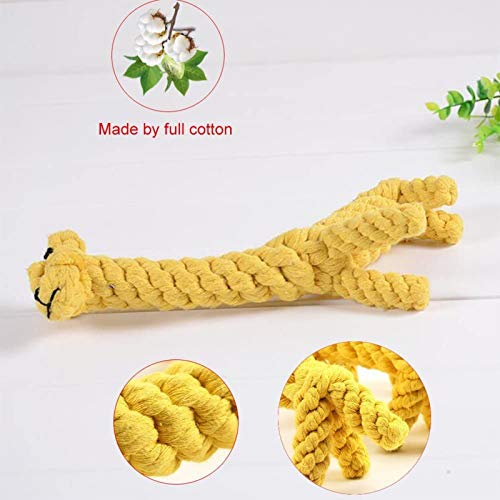 Dog Pet Puppy Chew Toys for Teething Boredom Dogs Rope Ball Knot Training Teeth Dogs Treats Toys for Small Middle Dog (Giraffe)