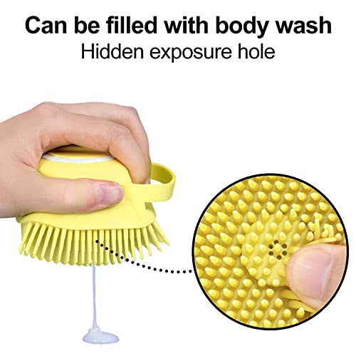 Dog Cat Bath Brush Soft Silicone Dog Rubber Bathing Brush Pet Grooming Shampoo Dispenser Brushes Puppy Cats Shower Hair Fur Grooming Cleaning Scrubber for Short Haired Dogs Cats Shower