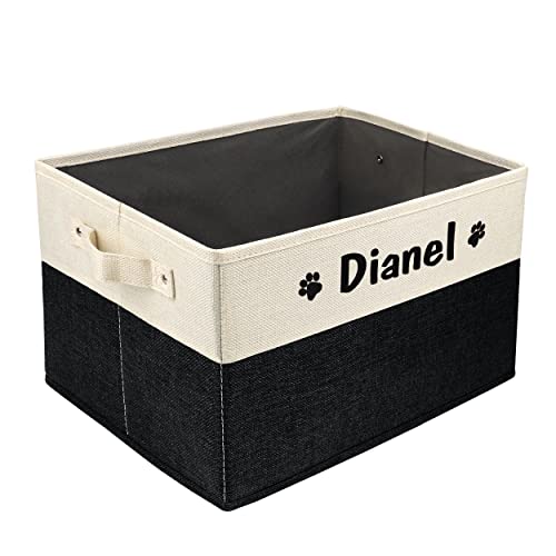 PET ARTIST Personalized Dog Toy Bin for Dog Toys Accessories - Foldable Dog Toy Basket Storage Box for Pet Toys,Dog Coat