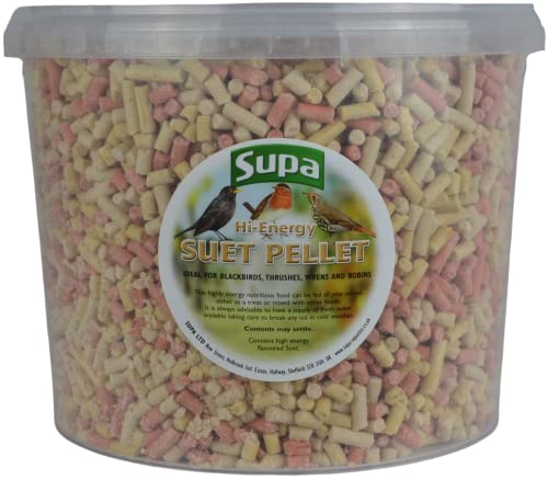 Supa Mixed Suet Pellets for Wild Birds, 3 Litre Bucket , High Energy Protein Rich Treat For Garden Birds , Attract More Birds To Your Garden, Quality Wild Bird Food