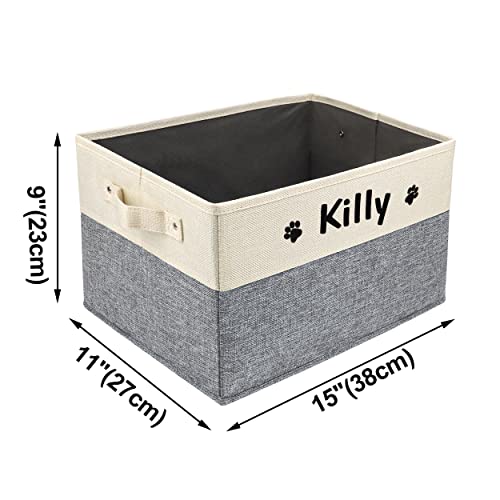 PET ARTIST Personalized Dog Toy Bin for Dog Toys Accessories - Foldable Dog Toy Basket Storage Box for Pet Toys,Dog Coat