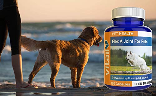 Flex A Joint for Pets. Glucosamine for Dogs and Cats Plus Chondroitin and MSM. 180 'Split and Pour' Capsules.