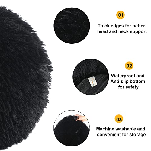 Vanansa Small Cat Bed for Indoor Cats, Self-Warming Donut kitty beds for Small Cats Improving Sleep and Keeping Warm, Washable Pet bed with Anti Slip Base