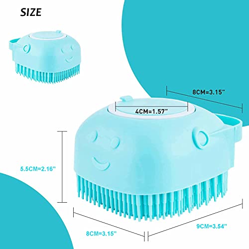 Dog Cat Bath Brush Soft Silicone Dog Rubber Bathing Brush Pet Grooming Shampoo Dispenser Brushes Puppy Cats Shower Hair Fur Grooming Cleaning Scrubber for Short Haired Dogs Cats Shower