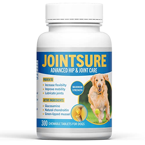 JOINTSURE Joint Support Supplements for Dogs – 300 Tabs, Aids Stiff Joints, Supports Joint Structure & Maintains Mobility in Adult/Senior Dogs | Advanced Formula Helps Arthritis Relief