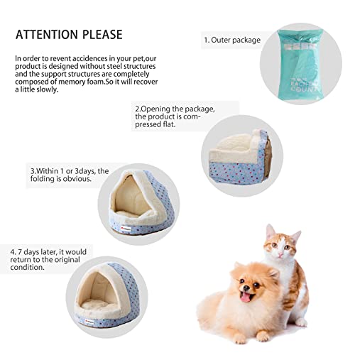 Tofern Cat Bed Small Dog Bed Pet Cave Bed For Puppy Kitten Rabbit Cute Fleece Igloo House for Small Dogs Indoor Cats Non-Slip Warm Washable Tent House