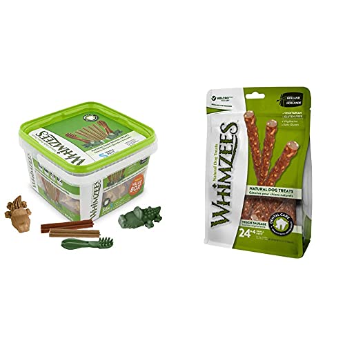 WHIMZEES By Wellness Variety Box, Mixed Shapes, Natural and Grain-Free Dog Chews, Dog Dental Sticks for Medium Breeds