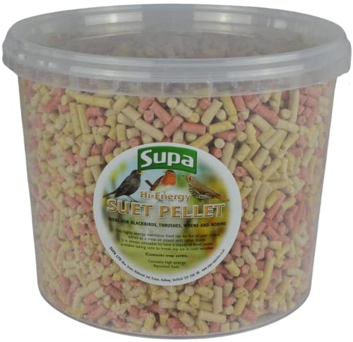 Supa Mixed Suet Pellets for Wild Birds, 3 Litre Bucket , High Energy Protein Rich Treat For Garden Birds , Attract More Birds To Your Garden, Quality Wild Bird Food