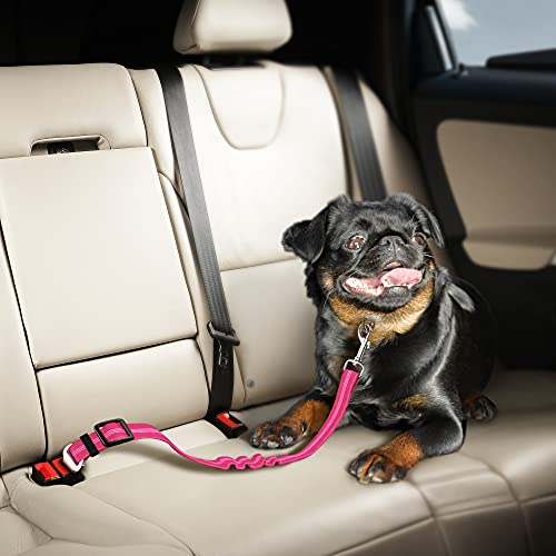 Seat Belt for dogs with Anti shock Bungee Buffer One of Important Car Travel Accessories for Dogs Adjustible, Elastic