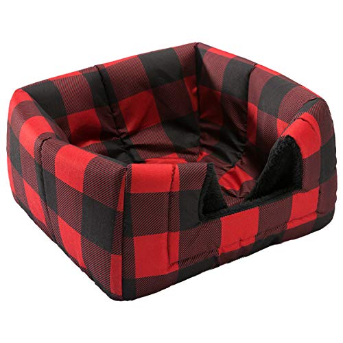 Hollypet Cat Bed Kitten Bed Self-Warming 2-in-1 Foldable Comfortable Igloo Triangle Pet Tent House