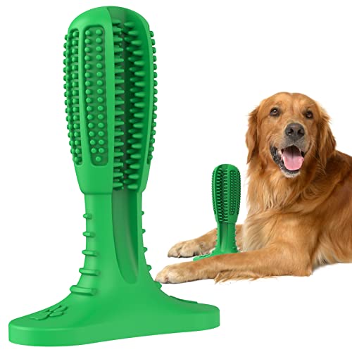 RUCACIO Dog Chew Toys, Tough Durable Dog Toothbrush Toys, Outdoor Interactive Dog Toys Dogs Dental Care Teeth Cleaning Toy, Puppy Dog Birthday Gifts