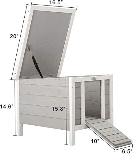 Bunny Business Cat/Puppy/Rabbit/Guinea Pig Wooden Hide House - 50 x 42 x 43cm (Grey)