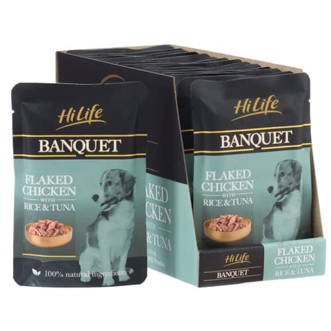 HiLife Banquet - Wet Dog Food - Flaked Chicken Breast, Rice, Liver, Veg - 100% Natural Ingredients