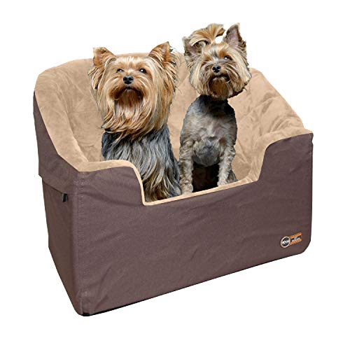K&H Pet Products Bucket Booster Dog Car Seat with Dog Seat Belt for Car, Washable Small Dog Car Seat, Sturdy Dog Booster Seats for Small Dogs, Medium Dogs, 2 Safety Leashes