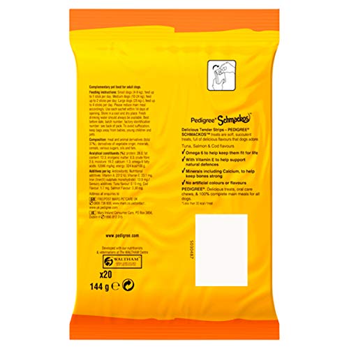 Pedigree Schmackos Mega Pack 110 Strips Snacks, Dog Treat Multipack with Beef