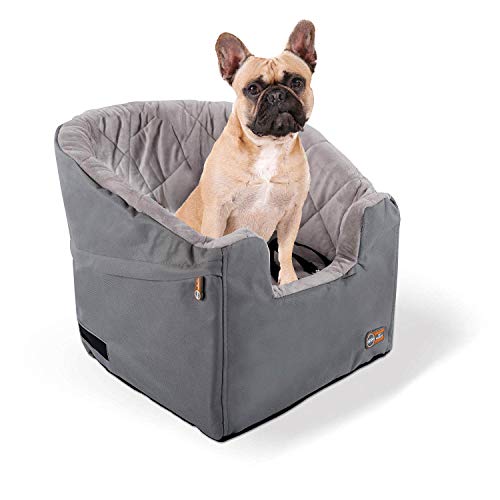 K&H Pet Products Bucket Booster Dog Car Seat with Dog Seat Belt for Car, Washable Small Dog Car Seat, Sturdy Dog Booster Seats for Small Dogs, Medium Dogs, 2 Safety Leashes