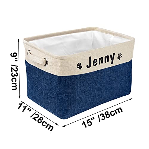 PET ARTIST Personalized Dog Toy Bin for Dog Toys Accessories - Foldable Dog Toy Basket Storage Box for Pet Toys,Dog Coat