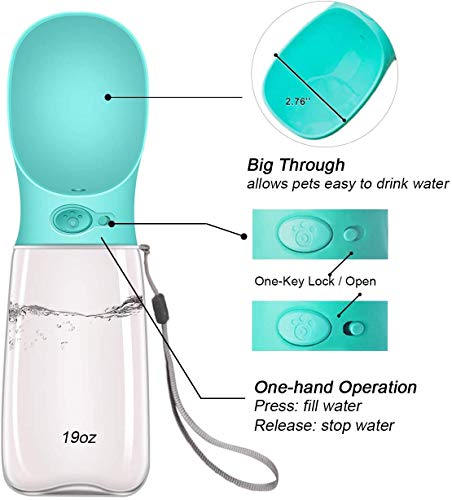 COTOP Portable Dog Water Bottle, 350/550ml Dog Walking Travel Bottle Puppy Water Leak Proof Drinking Dispenser Food Grade Dog Hot Water Drink Bottle , Pet Outdoor Drinking Cup Dog Gift