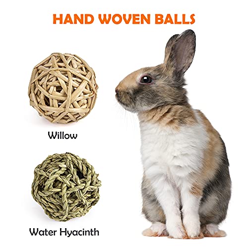 Labeol Rabbit Chew Toys 32 Pcs Timothy Hay Sticks Natural Small Animals Treat for Rabbits Guinea Pig Hamsters Chinchilla Rabbit Accessories Boredom Breaker