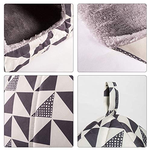 Hollypet Cat Bed Kitten Bed Self-Warming 2-in-1 Foldable Comfortable Igloo Triangle Pet Tent House
