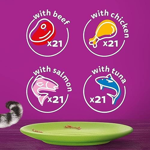 Whiskas 1+ Adult Mixed Selection in Jelly 84 Pouches, Adult Wet Cat Food, Megapack