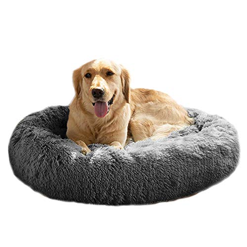 Mirkoo Round Dog Bed Cuddler Washable Round Pet Bed for Cats and Medium Dogs Comforting Dog Bed