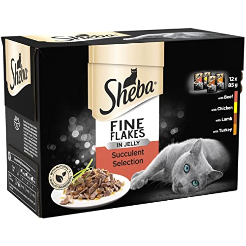 Sheba Fine Flakes Poultry Collection in Jelly 40 Pouches, Adult Wet Cat Food