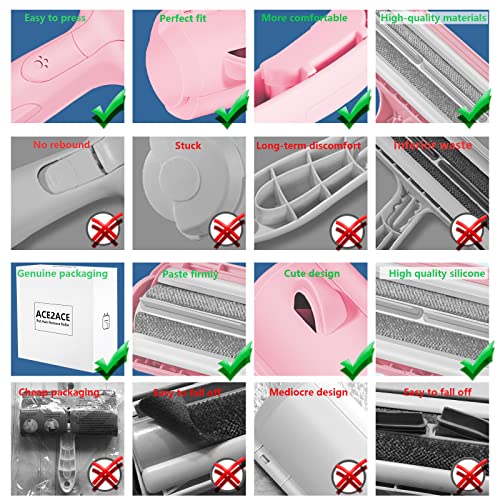 ACE2ACE Pet Hair Remover Roller, Reusable Animal Hair Removal Brush for Dogs and Cats, Easy to Clean Fixed Areas Pet Fur from Carpet, Furniture, Rugs, Stairs, bedding and Sofa