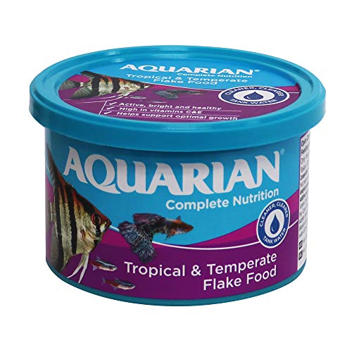AQUARIAN Complete Nutrition, Aquarium Tropical & Temperate Fish Food Flakes