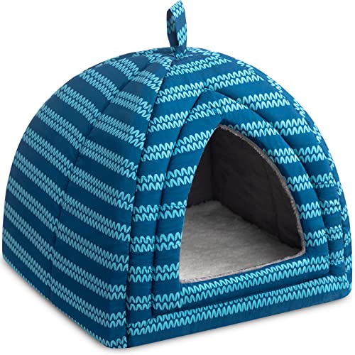 Hollypet Cat Bed Kitten Bed Self-Warming 2-in-1 Foldable Comfortable Igloo Triangle Pet Tent House