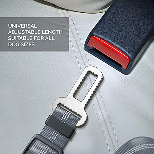 Seat Belt for dogs with Anti shock Bungee Buffer One of Important Car Travel Accessories for Dogs Adjustible, Elastic