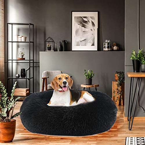 Vanansa Small Cat Bed for Indoor Cats, Self-Warming Donut kitty beds for Small Cats Improving Sleep and Keeping Warm, Washable Pet bed with Anti Slip Base