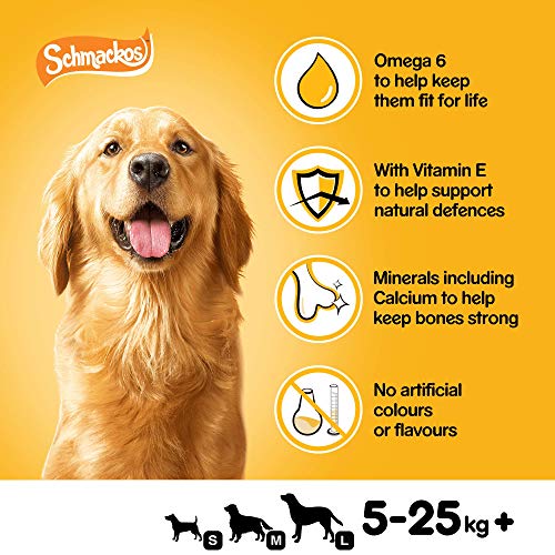 Pedigree Schmackos Mega Pack 110 Strips Snacks, Dog Treat Multipack with Beef
