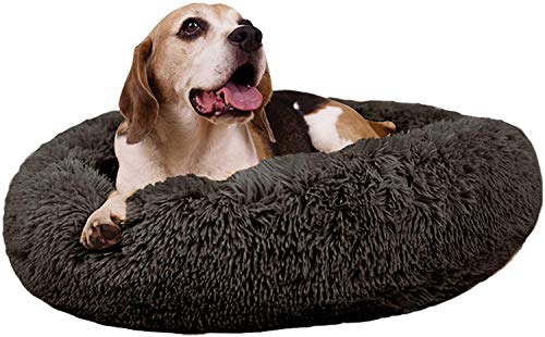 Mirkoo Round Dog Bed Cuddler Washable Round Pet Bed for Cats and Medium Dogs Comforting Dog Bed